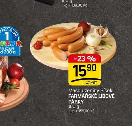 FARMÁŘSKÉ LIBOVÉ PÁRKY 100 g 