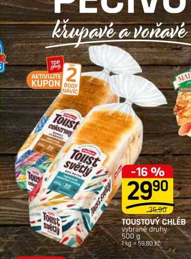 TOUSTOVÝ CHLÉB vybrané druhy 500 g