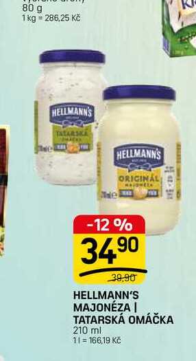 HELLMANN'S MAJONÉZA | TATARSKÁ OMÁČKA 210 ml 
