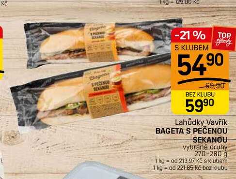 BAGETA S PEČENOU SEKANOU vybrané druhy 270-280 g