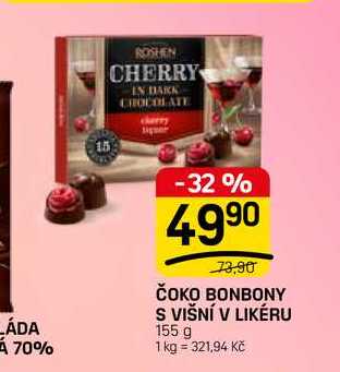 ČOKO BONBONY S VIŠNÍ V LIKÉRU 155 g