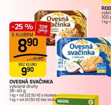 OVESNÁ SVAČINKA vybrané druhy 36-40 g
