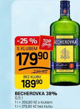 BECHEROVKA 38% 0,5l v akci