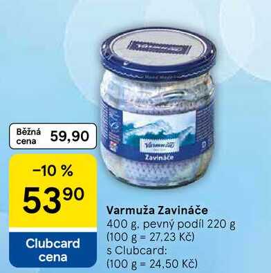 Varmuža Zavináče, 400 g. pevný podíl 220 g