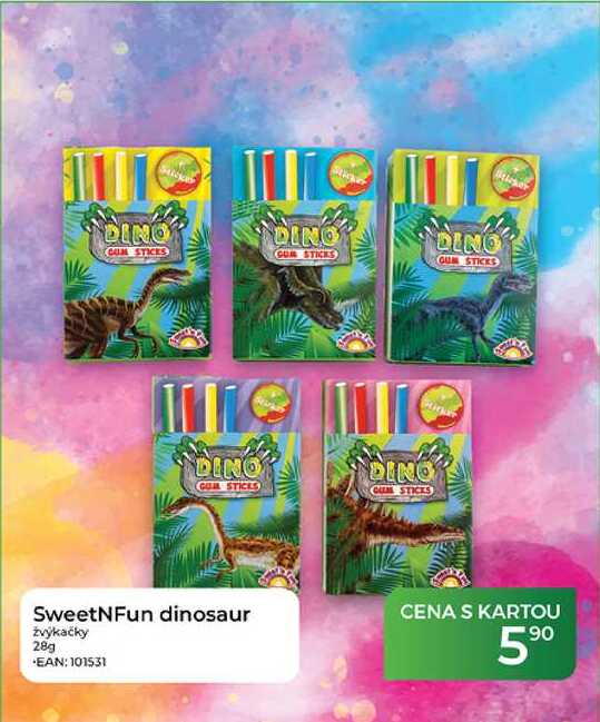 SweetNFun dinosaur žvýkačky 28g