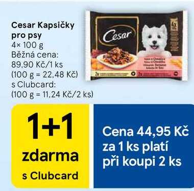 Cesar Kapsičky pro psy, 4× 100 g