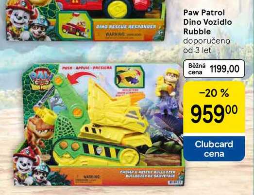 Paw Patrol Dino Vozidlo Rubble