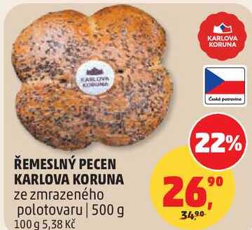 ŘEMESLNÝ PECEN KARLOVA KORUNA, 500 g