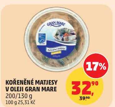 KOŘENĚNÉ MATJESY V OLEJI GRAN MARE, 200/130 g