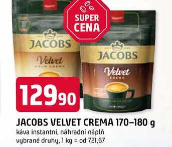 JACOBS VELVET CREMA 170-180 g