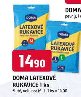 DOMA LATEXOVÉ RUKAVICE 1 ks žluté, velikost M-L
