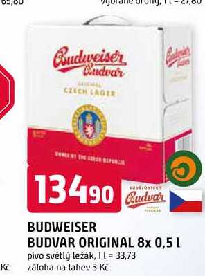 BUDWEISER BUDVAR ORIGINAL 8x 0,5 L