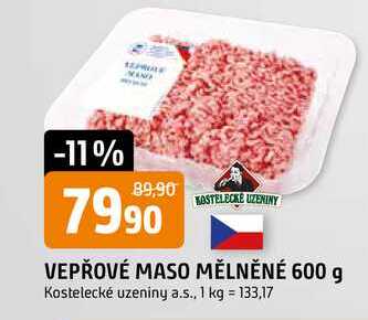 VEPŘOVÉ MASO MĚLNĚNÉ 600 g 