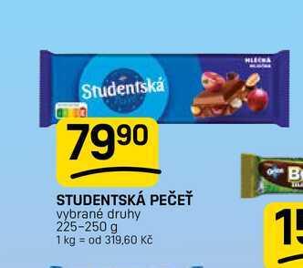 STUDENTSKÁ PEČEŤ vybrané druhy 225-250 g