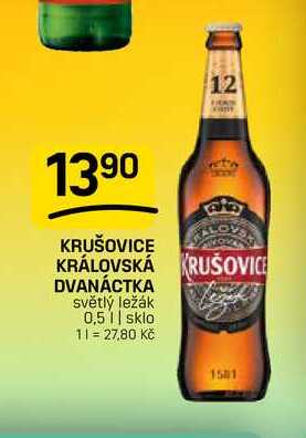 KRUŠOVICE KRÁLOVSKÁ DVANÁCTKA světlý ležák 0,5l