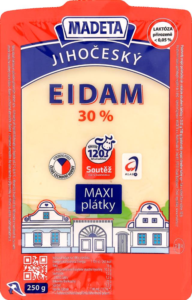 MADETA Jihočeský Eidam 30% MAXI plátky