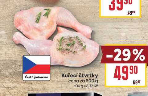 Kuřecí čtvrtky cena za 600 g