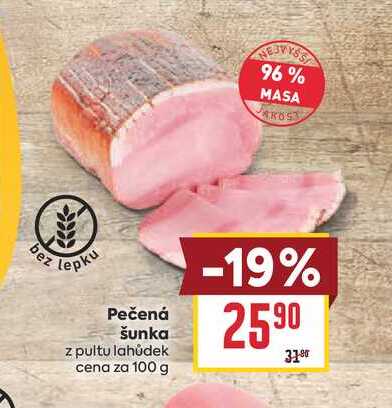 Pečená šunka z pultu lahůdek cena za 100g