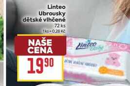 Linteo Ubrousky dětské vlhčené 72 ks