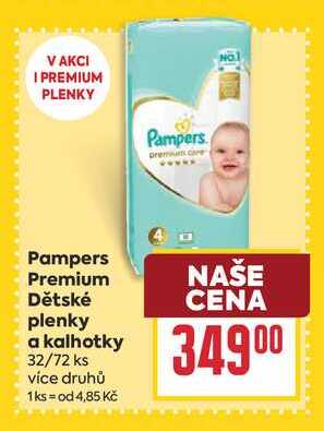 Pampers Premium Dětské plenky a kalhotky 32/72 ks