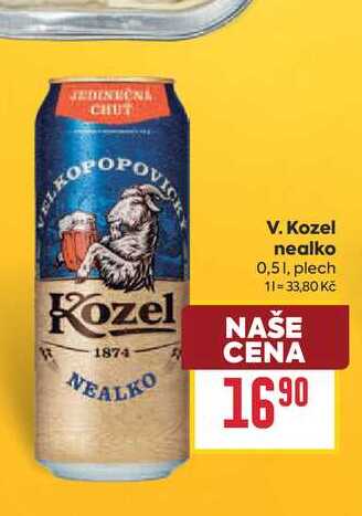 V. Kozel nealko 0,51, plech