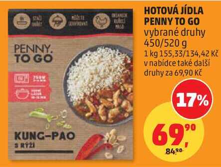 HOTOVÁ JÍDLA PENNY TO GO vybrané druhy, 450/520 g 