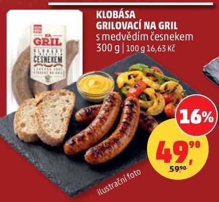 KLOBÁSA GRILOVACÍ NA GRIL s medvědím česnekem, 300 g