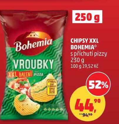 CHIPSY XXL BOHEMIA s příchutí pizzy, 230 g