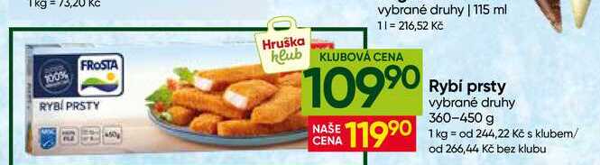 FROSTA Rybí prsty vybrané druhy 360-450 g