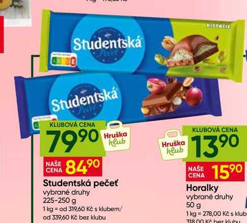 Studentská pečeť vybrané druhy 225-250 g