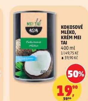 KOKOSOVÉ MLÉKO, KRÉM MEI TAI, 400 ml