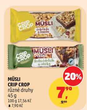 MÜSLI CRIP CROP různé druhy, 45g