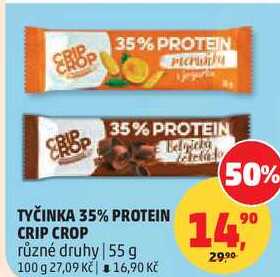 TYČINKA 35% PROTEIN CRIP CROP různé druhy, 55 g