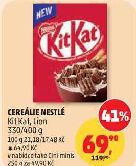 CEREÁLIE NESTLÉ Kit Kat, Lion, 330/400 g
