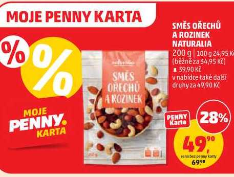 SMĚS OŘECHŮ A ROZINEK NATURALIA, 200 g