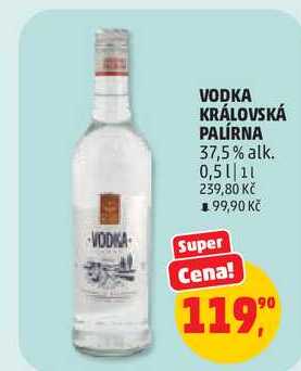 VODKA KRÁLOVSKÁ PALÍRNA 37,5% alk., 0,5 l