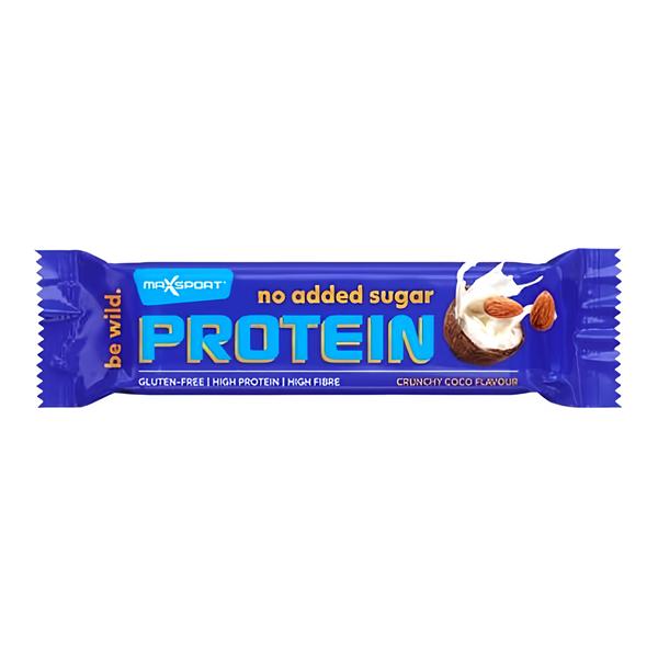 Max Sport Proteinová tyčinka s kokosem a mandlemi v mléčné čokoládě se sladidlem