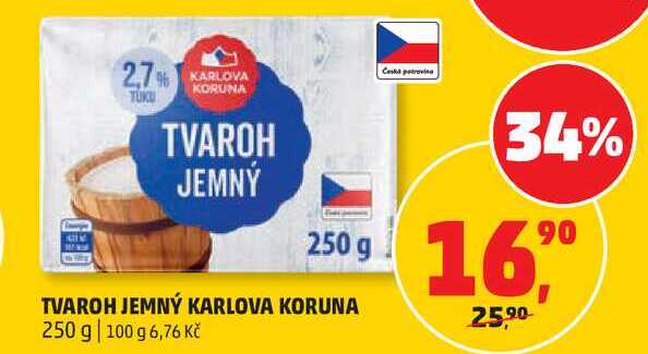 TVAROH JEMNÝ KARLOVA KORUNA, 250 g