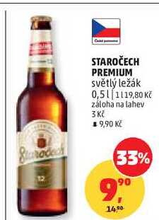 STAROČECH PREMIUM světlý ležák, 0,5 l