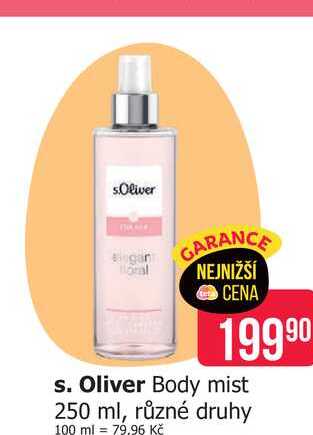 s. Oliver Body mist 250 ml, různé druhy