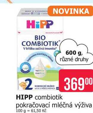 HIPP combiotik pokračovací mléčná výživa 600 g