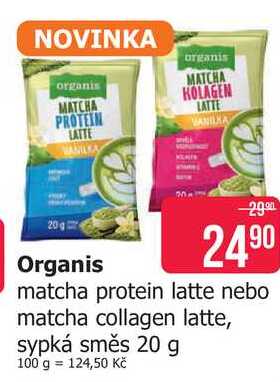 Organis matcha protein latte nebo matcha collagen latte, sypká směs 20 g