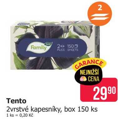 Tento Family 2vrstvé kapesníky, box 150 ks