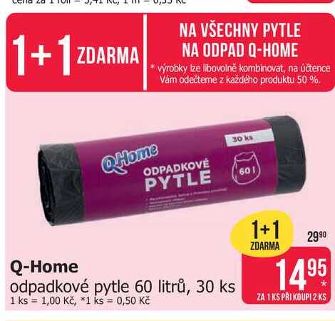 Q-Home odpadkové pytle 60 litrů, 30 ks
