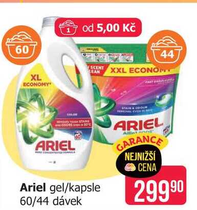 Ariel gel/kapsle 60/44 dávek 