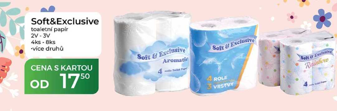Soft&Exclusive toaletní papír 2V-3V 4ks - 8ks
