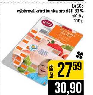 Le&Co výběrová krůtí šunka pro děti 83% plátky 100 g