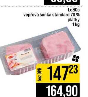 Le&Co vepřová šunka standard 70% plátky 1kg
