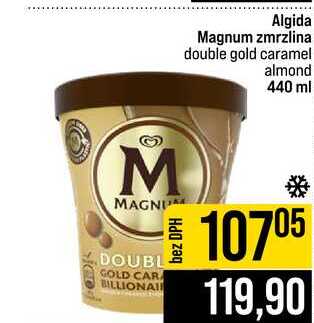 Algida Magnum zmrzlina double gold caramel almond 440 ml 