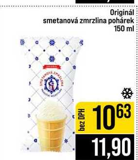 Originál smetanová zmrzlina pohárek 150 ml